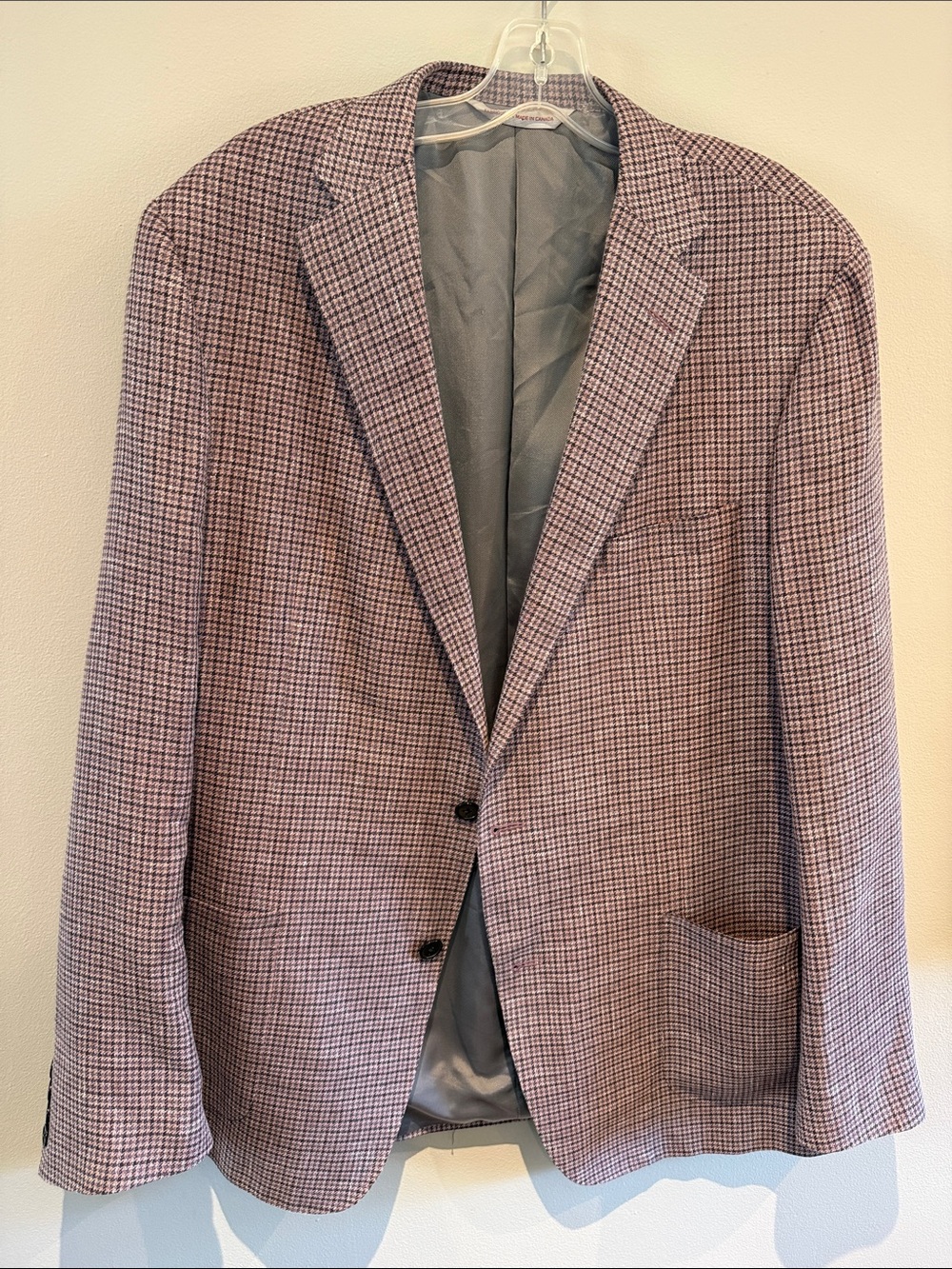 Ermenegildo Zegna Grey and Mauve Houndstooth Sport Coat